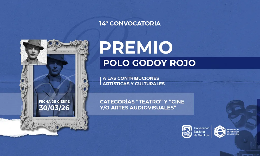 Convocan al Premio «Polo Godoy Rojo» en las categorías «Teatro» y «Cine y/o Artes Audiovisuales»